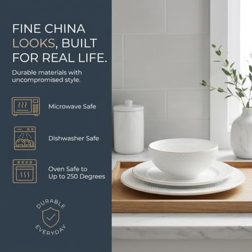 Godinger Dinnerware Set, Gold Rimmed 18-Piece Set - Service for 6 - Image 5