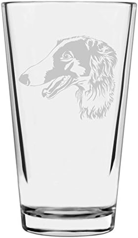 Borzoi Custom Personalized Dog Themed Etched All Purpose 16oz Pint Glass