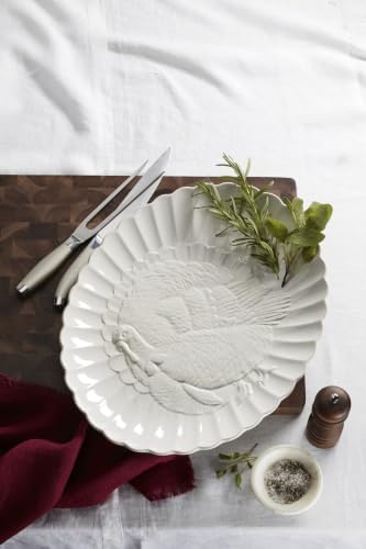 Lenox French Perle White 18in Large Serving Platter Carved Turkey Stoneware - Image 7