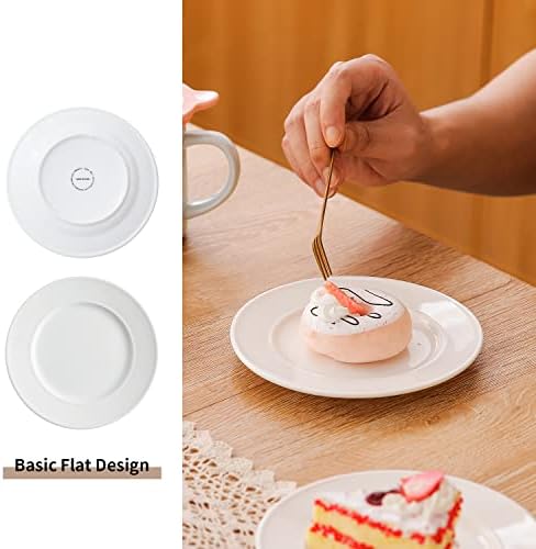 18 Pieces 6 Inch Porcelain Dessert Plates, Small Appetizer Dinner Plate, Round Dinnerware Sets, Scratch Resistant, Microwave, Oven, and Dishwasher Safe, White - Image 4