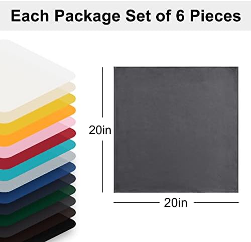 Hiasan Cloth Napkins Set of 6, 20 x 20 Inch, Grey - Image 5