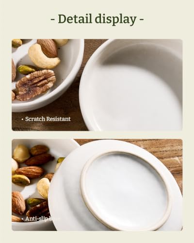famiware Ceramic Soy Sauce Dish, 4oz Dipping Bowls Set of 6, Matte White - Image 3