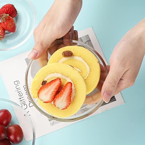 WHJY 6 pcs Clear Glass Plates, 5 inch Glass Plate Set, Small Dessert Plates Tea Plates Bulk - Image 3