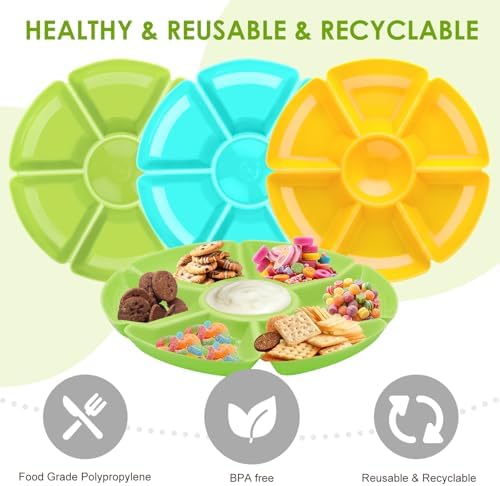 3 Round Plastic Serving Trays 11 Inch 7 Comp - Image 2