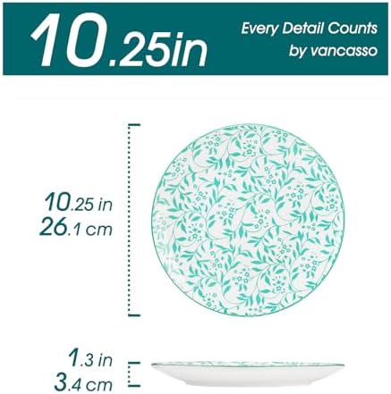 vancasso 10.25" Pastel Dinner Plates Set of 6, Vintage Ceramic - Image 2