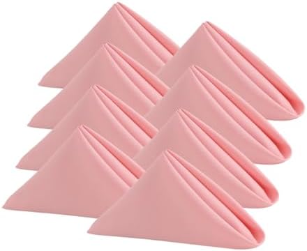 Blush Pink Cloth Napkins Set of 8,Size 18x18 inch,Washable Cloth Napkins,Made of 100% Microfibre.Table Decorations for Spring and Easter.Dinner Napkins for Restaurant, Family use, Parties. (Pink) by KOFFOTA