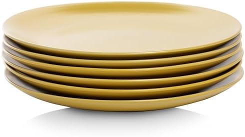 10 Strawberry Street Wazee Matte Coupe Dinnerware, Dinner Plate, Yellow, Set of 6 - Image 3
