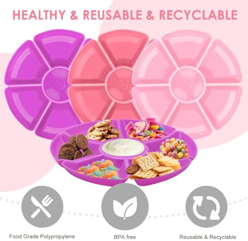 3 Round Plastic Serving Trays 11 Inch 7 Comp - Image 2