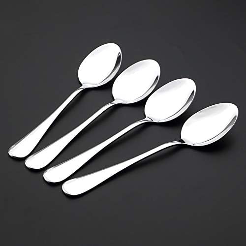 VANRA 4-Piece Children Spoons Stainless Steel Kids Dinner Spoons Child Silver Cutlery Set 5.6-inch (4 spoons) - Image 4