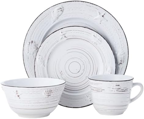 Pfaltzgraff Trellis Coastal 16-Piece Dinnerware Set, Service For 4, White - Image 2