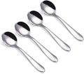 VANRA 4-Piece Children Spoons Round Stainless Steel Kids Dinner Spoons Child Silver Cutlery Set 5.8-inch (4 round spoons) by VANRA
