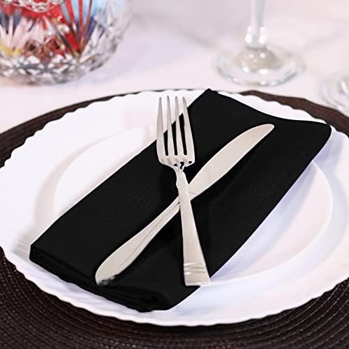 Utopia Home [12 Pack, Black] Cloth Napkins 20x20 Inches, 100% Polyester - Image 6