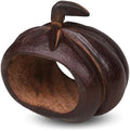 Lightnpro 6 Pack Wooden Pumpkin Design Napkin Rings for Fall and Halloween Table Decor, Rustic Pumpkin-Shaped, Perfect for Thanksgiving and Autumn Celebrations - Natural Burnt