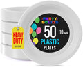 Exquisite Party Solids Sturdy White Plastic Plates 10" Party Plates 50 Pcs by Exquisite