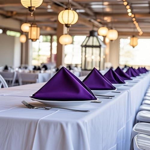 FOLINS&HOME Purple Cloth Napkins Set of 8, Decorative 17x17 Inch Napkins - Image 6