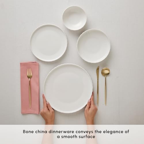 Karaca 24-Piece Bone China Pumpkin Dinnerware Set for 6, White Elegant Tableware, Plates and Bowls Set, Durable Fine China Dish Set for Everyday Use & Entertaining - Image 5