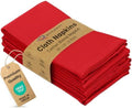 Ruvanti Cloth Napkins Set of 6, Cotton Enrich 18”x18” - Red by Ruvanti