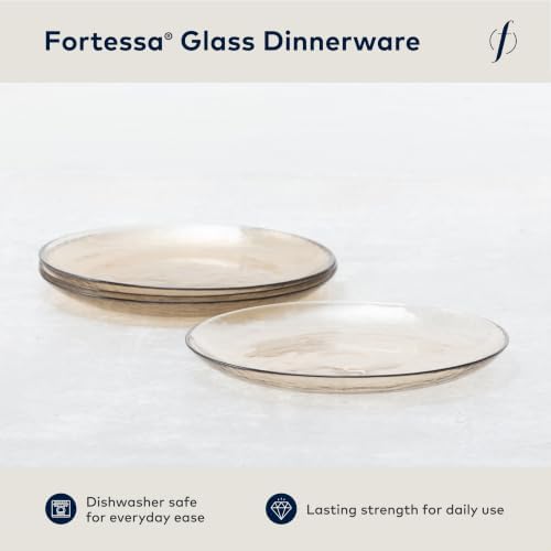 Fortessa Los Cabos Glass Dinnerware Collection, Dinner Plate (Set of 4), 10.5 Inch, Ginger Root - Image 2