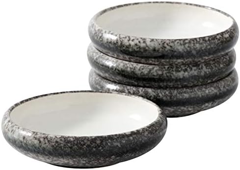 Uaral Serving Dishes,Salad Plate,Japanese Stoneware Appetizer Plate,Set Of 4,5.5 Inch,14 oz(White) by Uaral