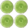 UP Crackle Melamine Round Dessert Plates, Small Serving Plates, for Appetizer, Snacks, and Side Dishes, Green, 6 Inch, Set of 4 by UPware