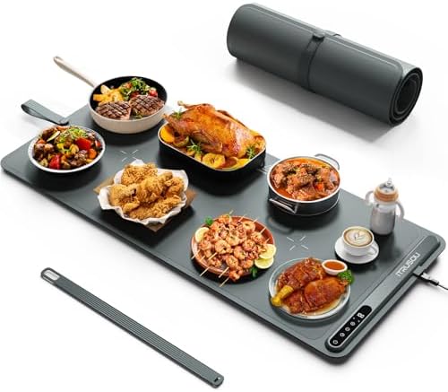 Warming Mat for Food (35"x16") - iTRUSOU Extra Large Electric Warming Tray with 7-Level Temp, 500W High-Power & 99H Timer - Rollable XL Large Food Warming Mat for Parties & Buffet by iTRUSOU