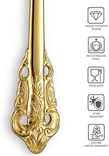 KEAWELL Luxury 4-Piece 18/10 Stainless Steel Dinner Spoon Set (Gold) - Image 6