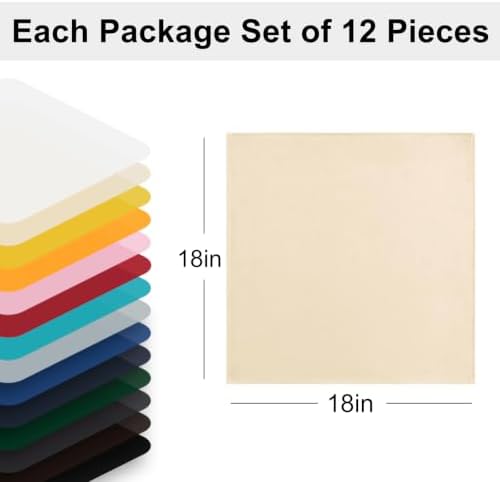 Hiasan Cloth Napkins Set of 12, 18 x 18 Inch, Beige - Image 5