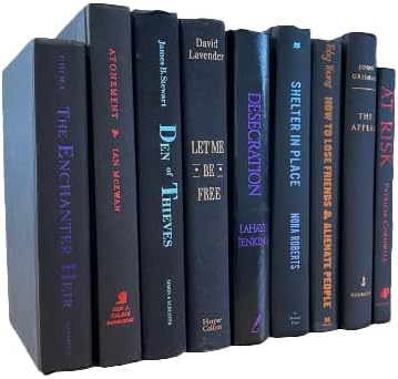 Real Books by Color® (Set of 9, Black Multi) Decorative Bookshelf Home Decor Shelf Styling Photo Prop
