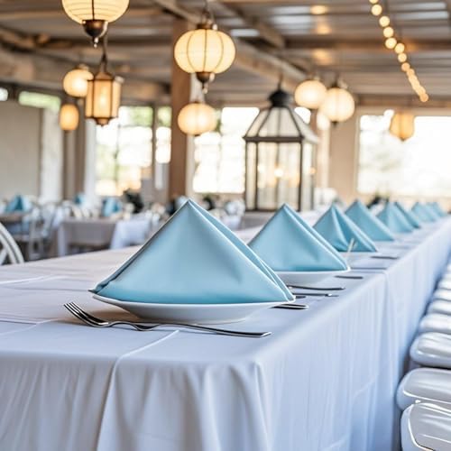 FOLINS&HOME Baby Blue Cloth Napkins Set of 8 Decorative 20x20 Inch Napkins - Image 6