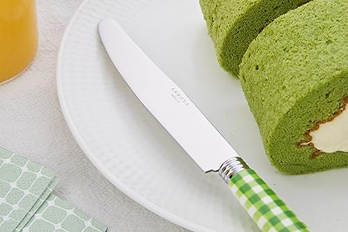 ANNOVA Silverware Set Stainless Steel Colorful Tableware Kitchen Flatware Set Utensils, Includes Dinner Knives, Forks, Spoons, Salad Forks & Dessert Spoons (Green/Checkered, 20 Pieces) - Image 6