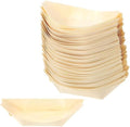 50 Pcs Bamboo Boat Plates 5.5" Disposable Wooden Boat Plates by YUNXIASW