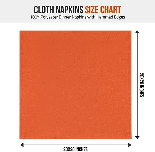 Utopia Home [12 Pack, Orange] Cloth Napkins 20x20 Inches, 100% Polyester - Image 4