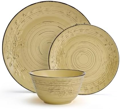 Pfaltzgraff Trellis Sunflower 12 Piece Dinnerware Set, Service for 4, Yellow - Image 2