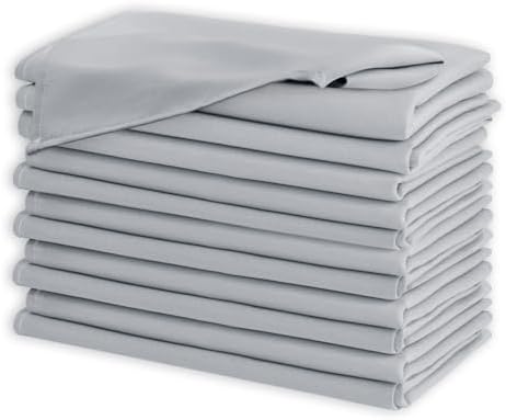 Hiasan Cloth Napkins Set of 12, 18 x 18 Inch, Silver Grey - Image 2