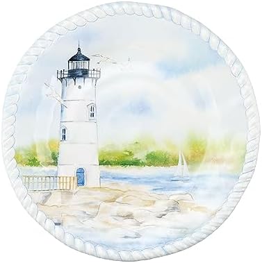 UP Lighthouse Melamine Round Dessert Plates, Small Serving Plates, for Appetizer, Snacks, and Side Dishes, Multicolor, 6 Inch, Set of 4 - Image 4