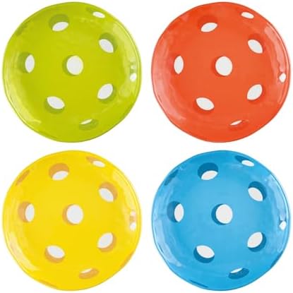UP Pickleball Melamine Round Dessert Plates, Small Serving Plates, for Appetizer, Snacks, and Side Dishes, Multicolor, 6 Inch, Set of 4 by UPware
