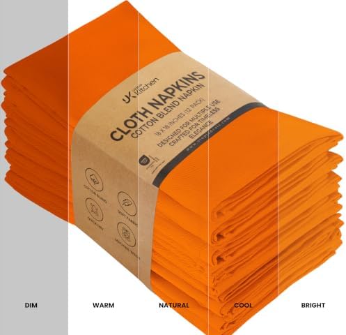 Utopia Kitchen Cotton Blend Orange Cloth Napkins [12 Pack, 18x18 Inch] - Image 5
