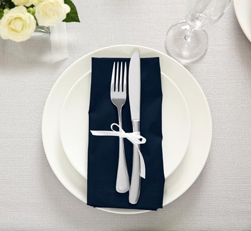 Utopia Kitchen Cotton Blend Navy Blue Cloth Napkins [12 Pack, 18x18 Inch] - Image 6