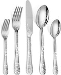 40 Piece Silverware Set, Stainless Steel Flatware Cutlery Set Service for 8, Mirror Polished Tableware Eating Utensils Set for Home Kitchen, Include Knife Fork Spoon Set, Dishwasher Safe by Remoxye