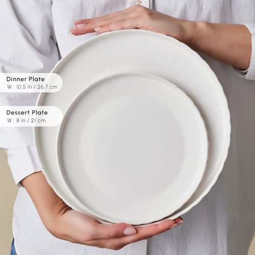 Karaca 24-Piece Bone China Pumpkin Dinnerware Set for 6, White Elegant Tableware, Plates and Bowls Set, Durable Fine China Dish Set for Everyday Use & Entertaining - Image 6