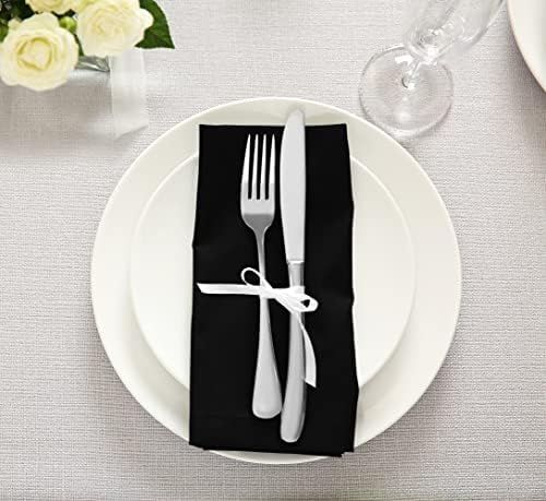 Utopia Kitchen Cotton Blend Black Cloth Napkins [12 Pack, 20x20 Inch] - Image 6