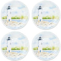 UP Lighthouse Melamine Round Dessert Plates, Small Serving Plates, for Appetizer, Snacks, and Side Dishes, Multicolor, 6 Inch, Set of 4 by UPware