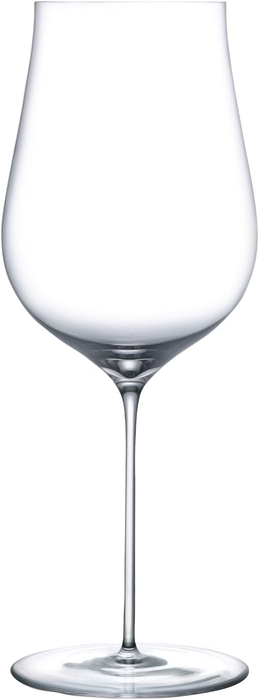 NUDE Red Wine Glass, Ghost Zero Tulip – Crystal Long Stem Red Wine Glass for Medium to Full Bodied Red Wines, Curvaceous Bowl with Tapered Rim, Lead-Free, Dishwasher Safe, 17 oz