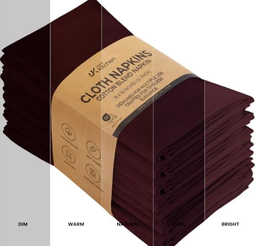 Utopia Kitchen Cotton Blend Burgundy Cloth Napkins [12 Pack, 18x18 Inch] - Image 4