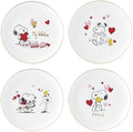 Lenox Snoopy Valentine's Accent Plates, Appetizer Plate Set for 4 by Lenox