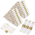 Goodluck 200 Pack Pre Rolled Gold Glitter Plastic Silverware with Napkins by GoodLuck