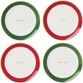 kate spade new york Evergreen Rim Christmas Plates, Appetizer Set for 4 by Unknown