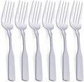 Dinner Fork, Stainless Steel 7.6” Heavy Duty Fork Silverware, Metal Fork Cutlery Set, 6-Piece by FULLYWARE