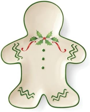 Lenox Holiday Gingerbread Man Christmas Accent Plate, Appetizer Plate by Lenox