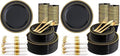 350 Pieces Black and Gold Plastic Plates with Disposable Silverware, Include 50 Dinner Plates 9”, 50 Dessert Plates 6.3”, 50 Black Cups 9 OZ, 50 Pre Rolled Napkins for New Year (Pack of 2) by WDF